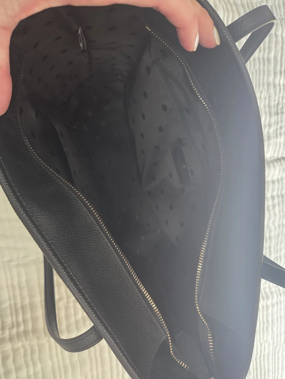 kate spade New York Black Leather Tote Bag